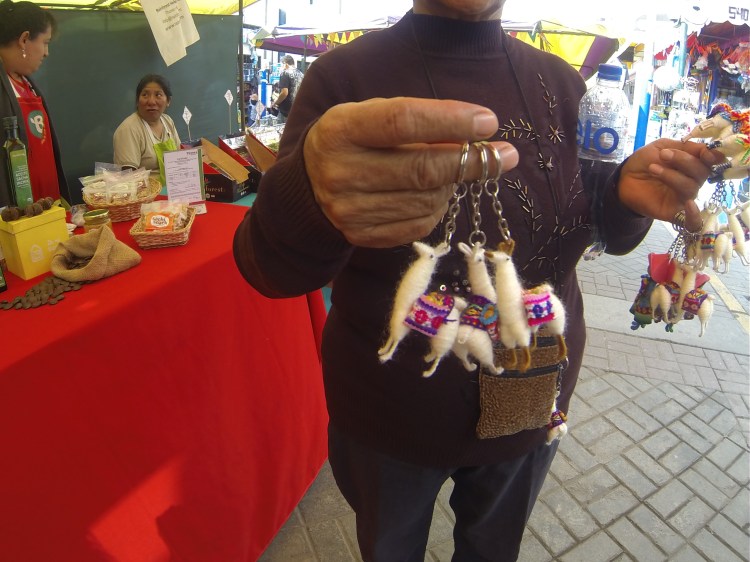 Key chains for sale in the market.